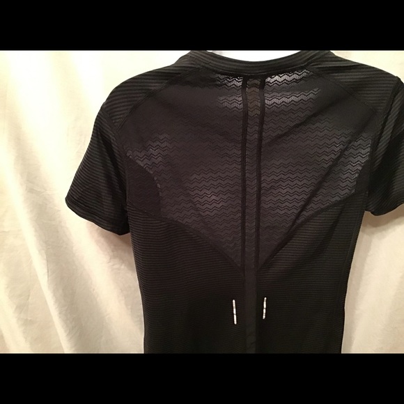 Black Lucy top, lacy detail, EUC, ref. Stripes - Picture 5 of 8